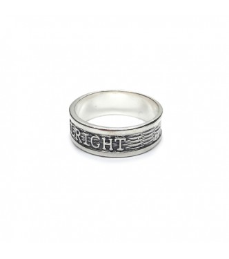 R002229 Handmade Sterling Silver Ring Band We'll be alright Genuine Solid Stamped 925
